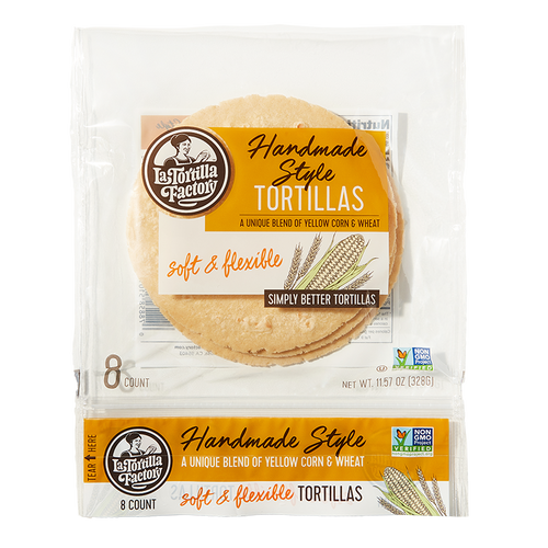 Handmade Style Yellow Corn & Wheat Tortillas - 6 packages