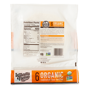 Organic, Non-GMO Traditional Flour Tortillas - 6 packages