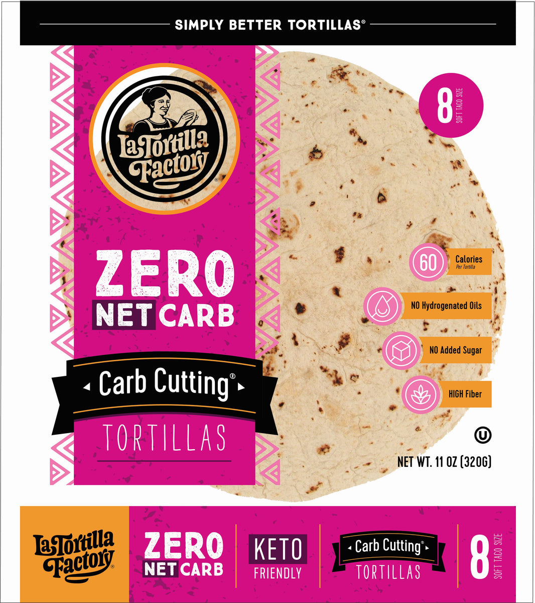 Carb Cutting Zero Net Carb Tortillas Soft Taco 6 Pack La   CC 0netcarb Front 1200x1200 