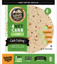 Load image into Gallery viewer, Carb Cutting - 4 Net Carb Flour Tortillas, Soft Taco - 6 pack