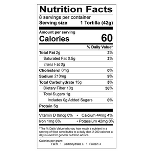 Low Carb High Fiber Quinoa + Flax Tortillas - 6 packages