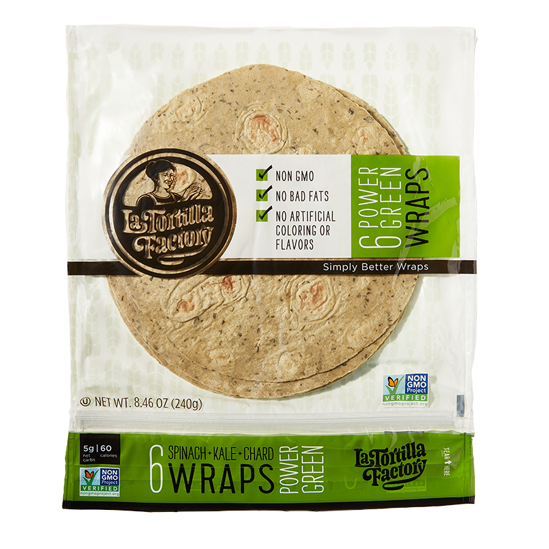 Non-GMO Power Green Wraps - 6 packages