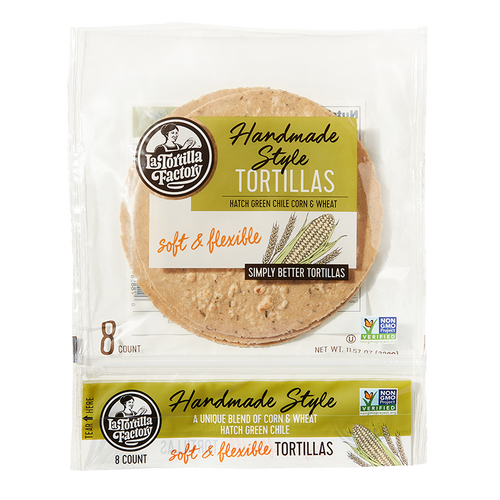 Handmade Style Hatch Green Chile Tortillas - 6 packages