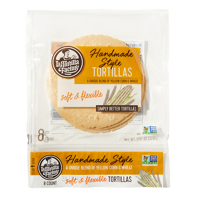 Handmade Style Yellow Corn & Wheat Tortillas - 6 packages