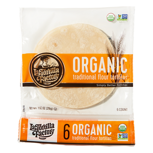 Organic, Non-GMO Traditional Flour Tortillas - 6 packages