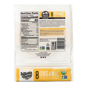 Organic, Non-GMO Yellow Corn Tortillas - 6 packages